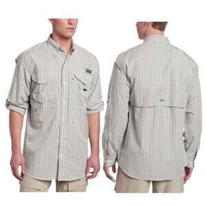 COLUMBIA Super Bonehead Roll Tab Sleeve Shirt Omni Shade Back Vent Plaid XL